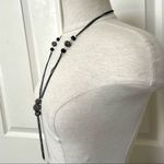 BlackĀ silver chain long necklace with rhinestoneāballs Photo 1