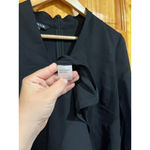 Misook Women’s  V Neck Classic Workwear Black Crepe Pointelle Midi Dress Small Photo 2