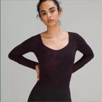 Lululemon Align Cropped Long Sleeve Shirt in Diamond Dye Cassis Black Photo 1