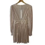 Sabina Musayev Adi Pearl Blush Metallic Pleated Mini Dress Size L Gold Size L Photo 3
