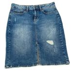 Gap Womens Jean Skirt Distressed Straight Denim Knee Length Blue Size 6/28 Photo 0