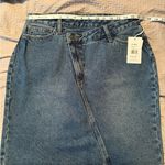 Sam Edelman  The Riley Asymmetrical Raw Hem Denim Skirt - Blue 12/31 NWT Photo 1