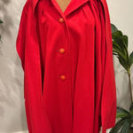 Vintage Christian High End Aujard Merino Wool Full Length Cape Wrap Coat Hooded Red Size XL Photo 0