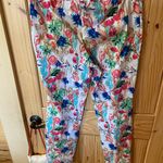 Peck & Peck  white floral pants size 12 Photo 3