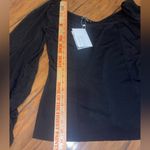 Natacata Chic Black Blouse with long Sheer Sleeves top dressy shirt NWT Size XL Photo 5
