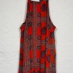 Lulus Red Halter Mini Dress Womens L Beachy Festival Summer Casual Strappy Boho Size L Photo 0