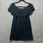 Aerie  Black Dress Off Shoulder Ruffle Lined Casual‎ XXS Gauze Mini Dress Photo 7