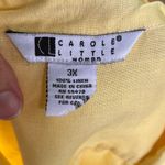 Carole Little Women's Butter Yellow 100% Linen Button Front Top Size 3X Photo 6