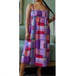 Eloquii Eloqui Shift Dress Smocked Bodice Empire Gathered Color Block Midi plus size 26 Photo 2