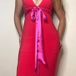 Y2K Flip Red & Pink Formal Bow Long Dress Size 2 Prom Barbie Photo 0