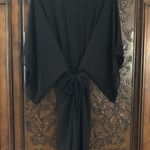 BCBGMAXAZRIA BCBG black double layer wide sleeve tie waist dress L Photo 0