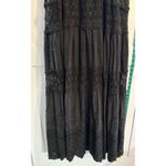 LOVE the Label Anthropologie Black Flocked Lace Crochet Tiered Cotton Maxi Sz XS Photo 8