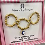 NWT ⚜️🧿⚜️ House of Harlow 1960 set of 3 Stretch Rings Gold Photo 4