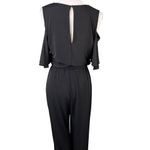 Calvin Klein Jumpsuit 8 Black Cold Shoulder Stretch Belt V-Neck Photo 10