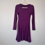 Lulus Purple Waffle Knit Sweater Dress Womens S Mini Skater Fall Cozy Casual Photo 10