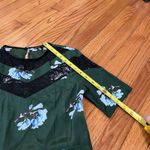 Maje  Rowers Imprime Green Floral‎ Midi Asymmetrical Hem Lace Neck Dress Size 1 Photo 11