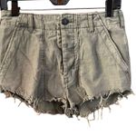 Free People Womens Raw & Patched Standoff Cutoff Shorts Cotton Olive Green Sz 4 Photo 1