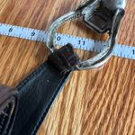 Y2K Wide Brown Leather Belt Silver Gem Buckle Western Glam Statement M/L‎ 39" Photo 3