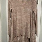 cupio NWT  Size M Draped Pullover Sweater High Low Hem Beige V Neck Flowy Long Photo 0