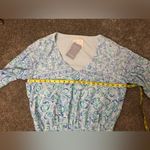 Sail To Sable NWT Tuckernuck V-Neck Smock Waist Top in Blue Floral Size Large Photo 12