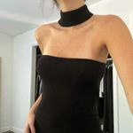 Misha Collection Briana Knit Choker Midi Dress NWT Black Size 6 Retail $297 Photo 6