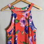 Betsey Johnson Y2K Floral Chiffon Mini Dress Women's 6 Orange Retro Party Event Photo 4