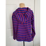 Gap  Red Blue Long Sleeve V-Neck Cotton Hoodie Womens Sz (S) Photo 2