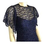 Nicole Bakti Scalloped Flutter Sleeve Beaded Mermaid Dress STYLE #663 size 8 Photo 5