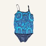 Jaclyn Smith  Tankini Swimsuit Blue Swirl Print Adjustable Straps Size 10 Photo 1