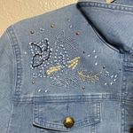 Allison Daley  Embroidered | Embellished Light Weight Button Up Denim Jea… Photo 3