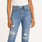 Levi's Levi’s 501® Distressed High-Rise Straight Jeans Light Wash W29 L28 Photo 0