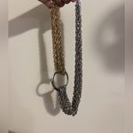 Vintage Silver Gold Two Toned Chain Ring Statement Piece Necklace Heavy Mob Wife Photo 2