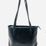 Made in France black leather tote purse Photo 2