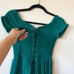 Guess  Berry Lilly jumpsuit wedding guest off shoulder wide leg green summer Photo 6