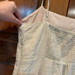 Elodie NWT Beige Linen Blend Dress Size Large Square Neckline Adjustable Straps Photo 4