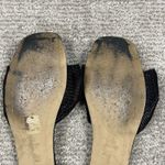 Tuckernuck  Raffia Brit Sandals Womens 8 Black Slip On Slides Bow Knot Flats Photo 4