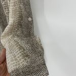 Linda Leal Womens Small Beige Snakeskin Print 3/4 Tab Sleeve Corpcore Top Tan Photo 3