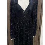 Free People Women's Size Small P Black/Gray Long Sleeve Collared Dress Photo 0