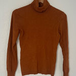 Antonio Melani Rust Pumpkin Turtleneck Sweater Fitted Stretchy Fall Winter Large Photo 0