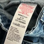 Topshop Oversized Mom Jeans with Bleached Hearts in Mid-Blue | 24P Photo 9