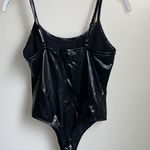 Bozzolo black vegan leather scoop neck bodysuit Photo 3