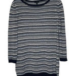 Talbots  Sweater Size Small White‎ Navy Blue Striped 100% Linen Knit Womens Photo 0