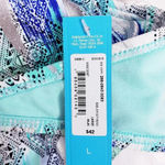Ambrielle Bra Swimwear Sz Large High Neck Lace Pattern Halter Strap Geometric Blue Photo 14