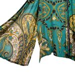 Free People Charmer Paisley Kimono Duster Boho Green Gold Print Photo 7