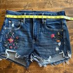 American Eagle Hi-Rise Shortie Floral Embroidered Denim Shorts Size 8 Photo 9
