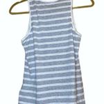 J.Crew Gray and White Faux Leather Scalloped Trim Tank Top Size XS Photo 1