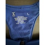 Xersion  Sports Bra Womens Large Blue Front Zip Padded High Support Racerback Photo 2