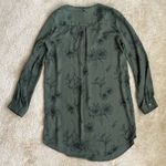 Forever 21  Dark Green Floral Long Sleeve Blouse Mini Dress in Women’s Medium Photo 4