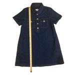 Loft  Collared Indigo Denim Dark Wash Dress Button Up Small Petites with Pockets Photo 9