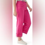 Crown & Ivy NWOT bright pink Women 8  wide-leg, cuffed, cropped chino pants Photo 4